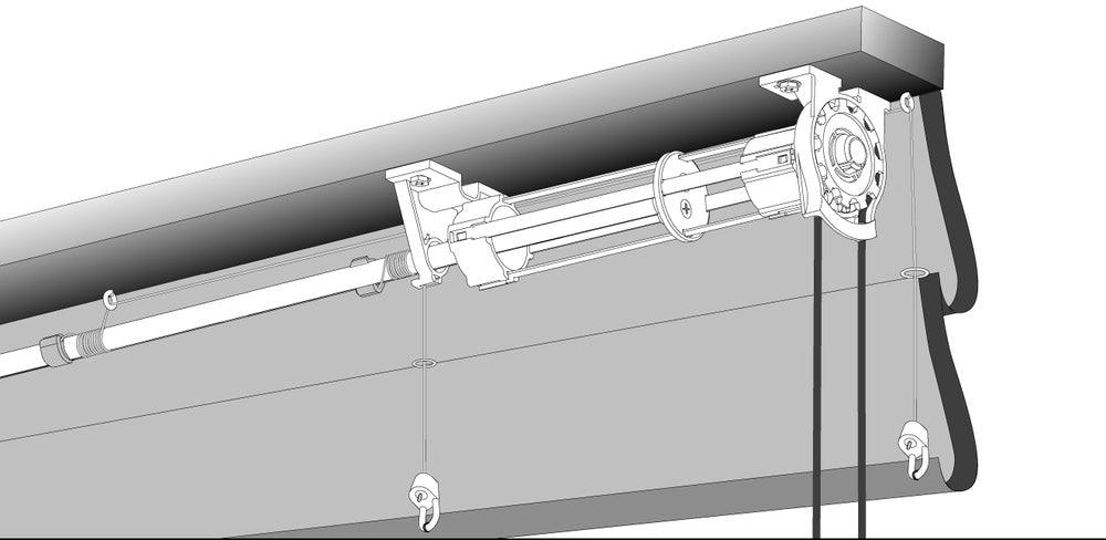 Assembled Rollease Headboard With 3/8" Shaft - Assembled Rollease Headboard With 3/8" Shaft, Rollease Workroom Systems